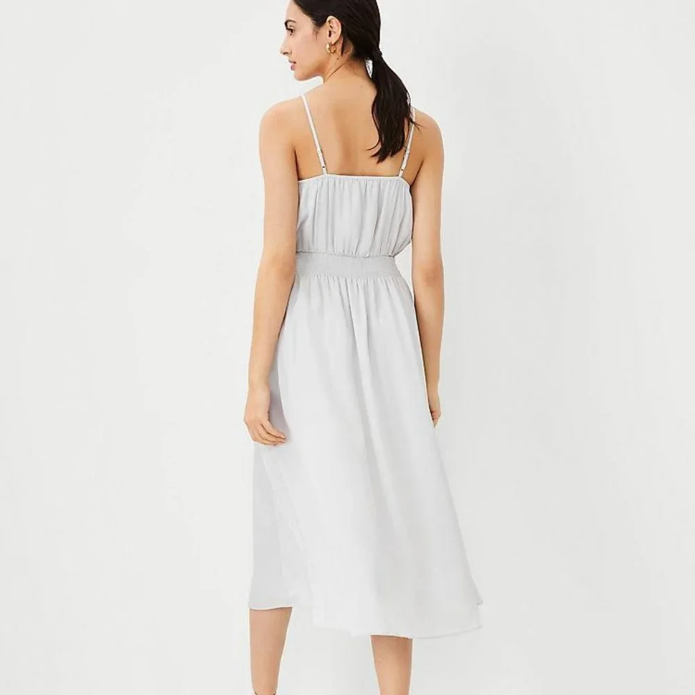 New Ann Taylor Smocked Waist Flare Dress - Picture 3 of 4